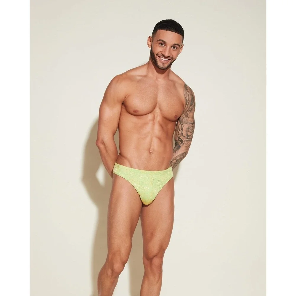 CosaBella Green Lace Men's G-String Thong Sheer Stretch Designer Underwear XL